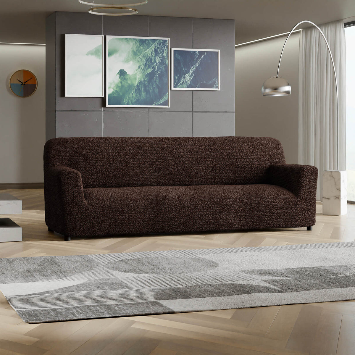 Microfibra - Funda Sofa 4 cuerpos Dark Chocolate