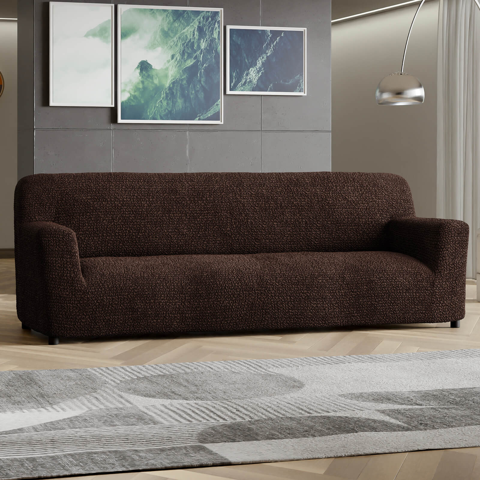 Microfibra - Funda Sofa 4 cuerpos Dark Chocolate