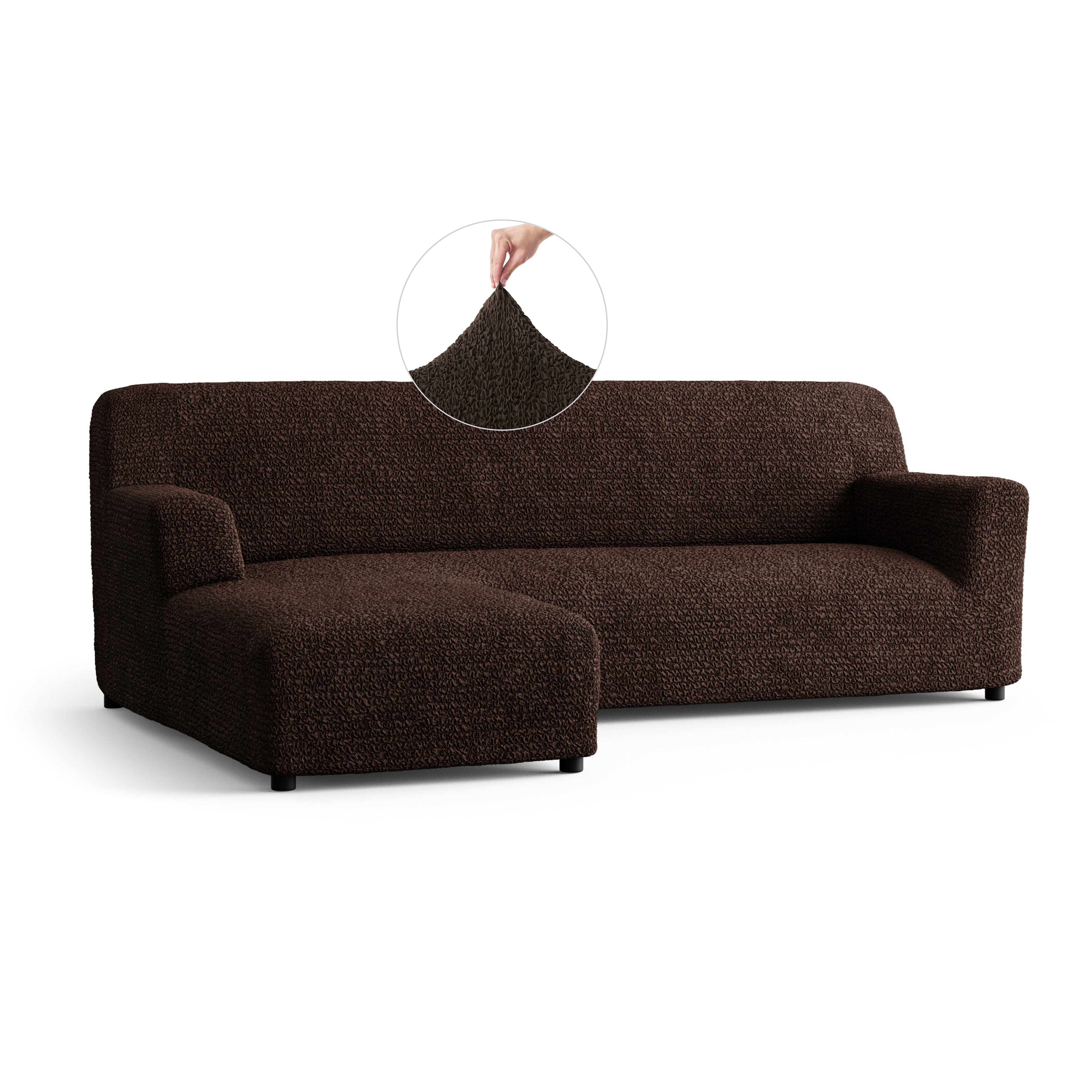 Microfibra - Funda Sofa L Izquierdo Dark Chocolate