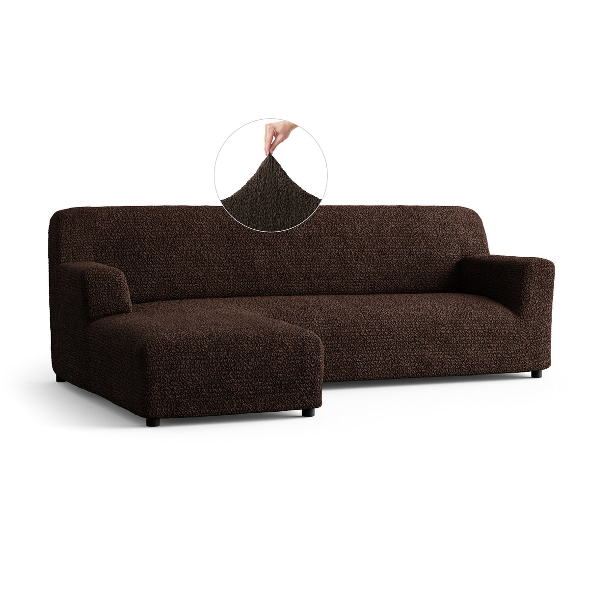 Microfibra - Funda Sofa L Izquierdo Dark Chocolate