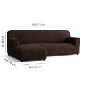 Microfibra - Funda Sofa L Izquierdo Dark Chocolate