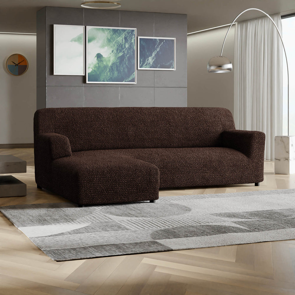 Microfibra - Funda Sofa L Izquierdo Dark Chocolate