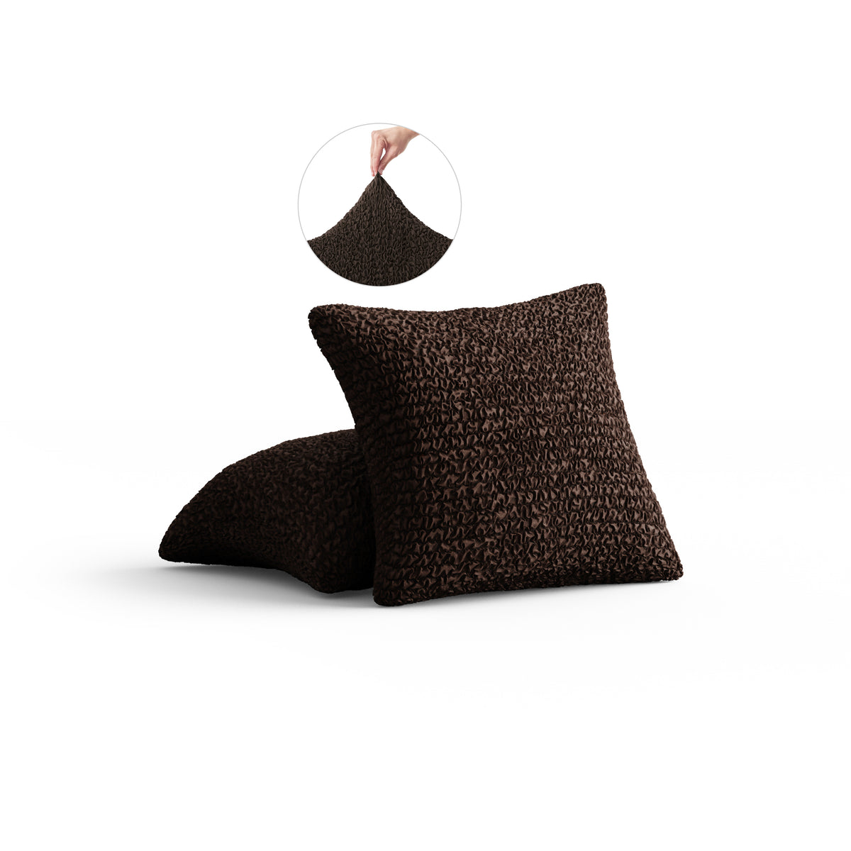 Microfibra - 2 Fundas Cojines Dark Chocolate