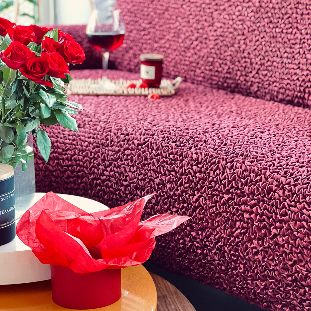 Microfibra - Funda Sofa 4 cuerpos Bordeaux