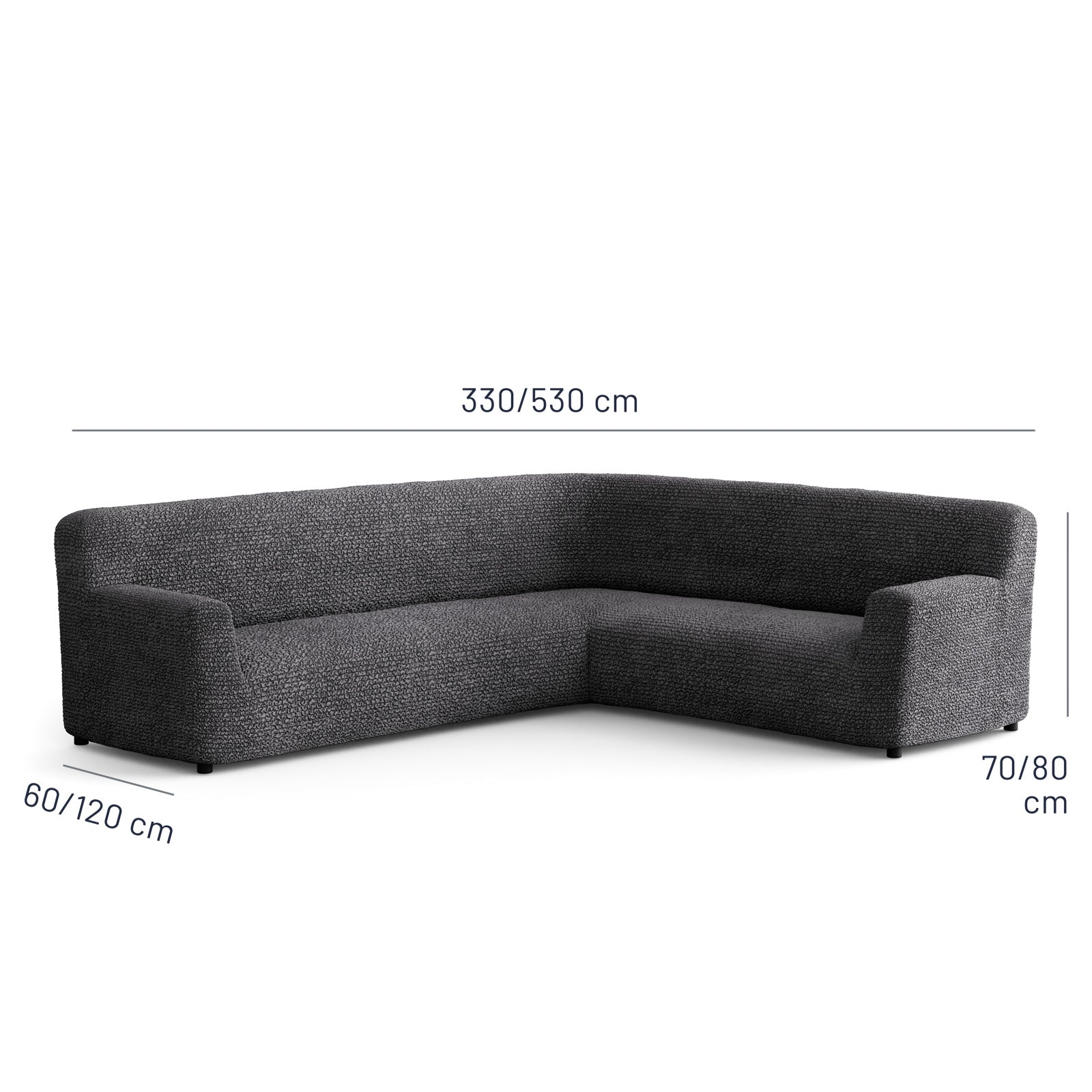 Microfibra - Funda Sofa Esquinero Charcoal
