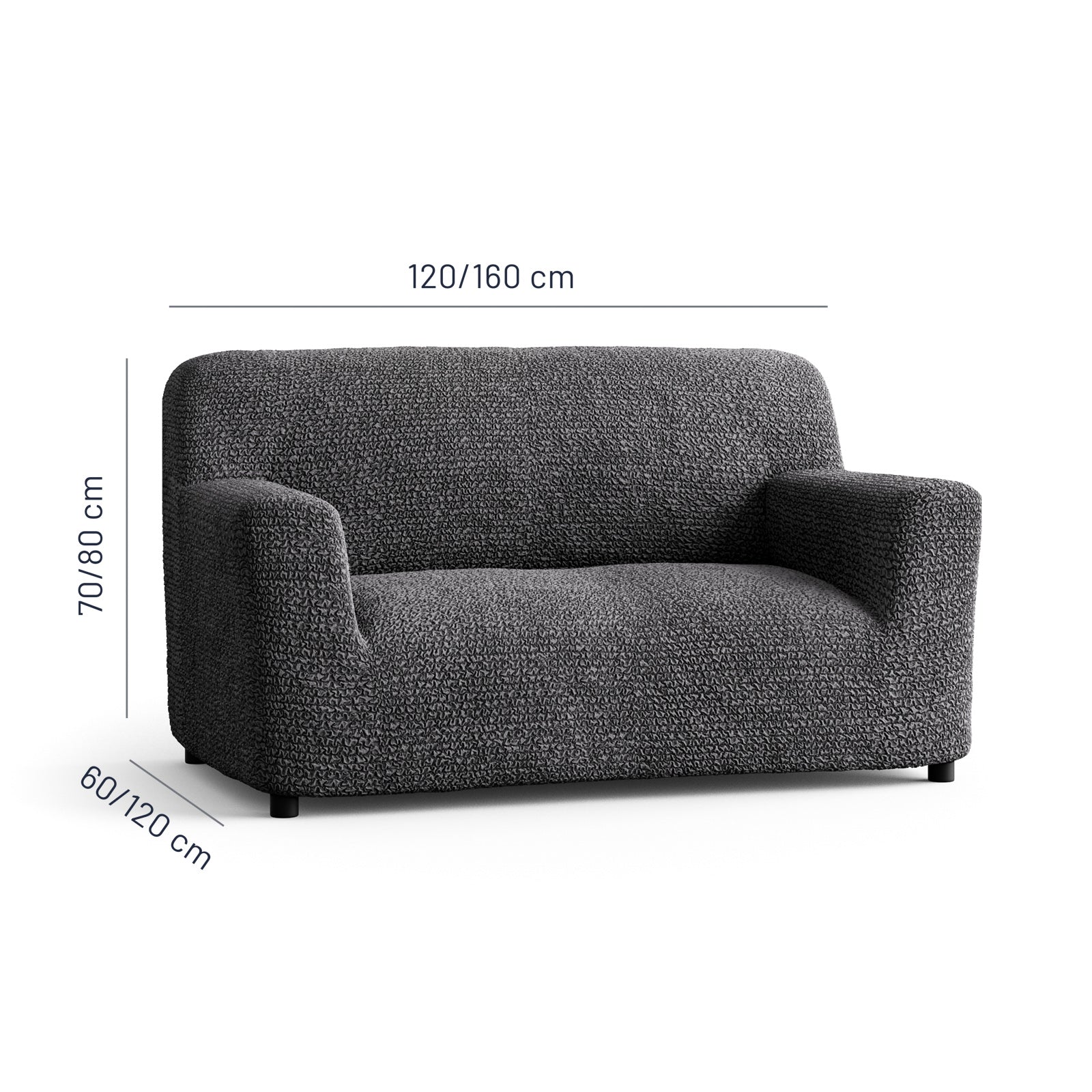 Microfibra - Funda Sofa 2 cuerpos Charcoal