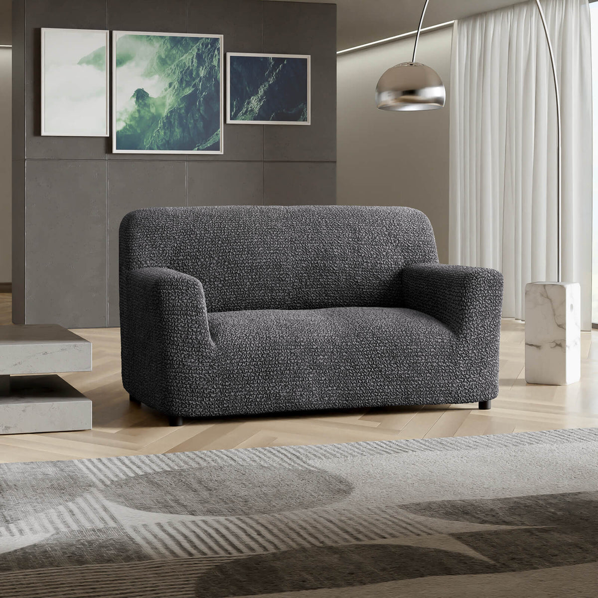 Microfibra - Funda Sofa 2 cuerpos Charcoal