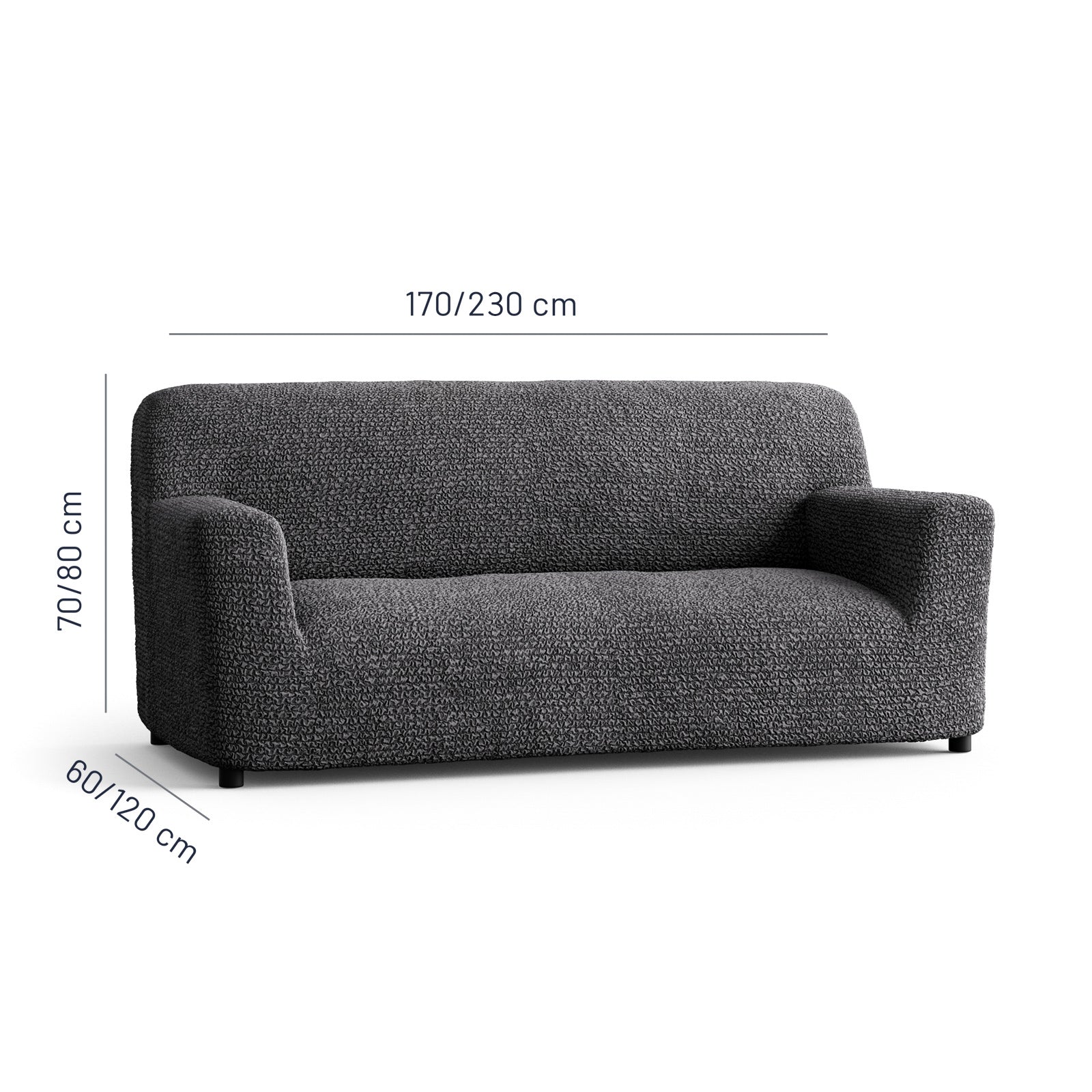 Microfibra - Funda Sofa 3 cuerpos Charcoal