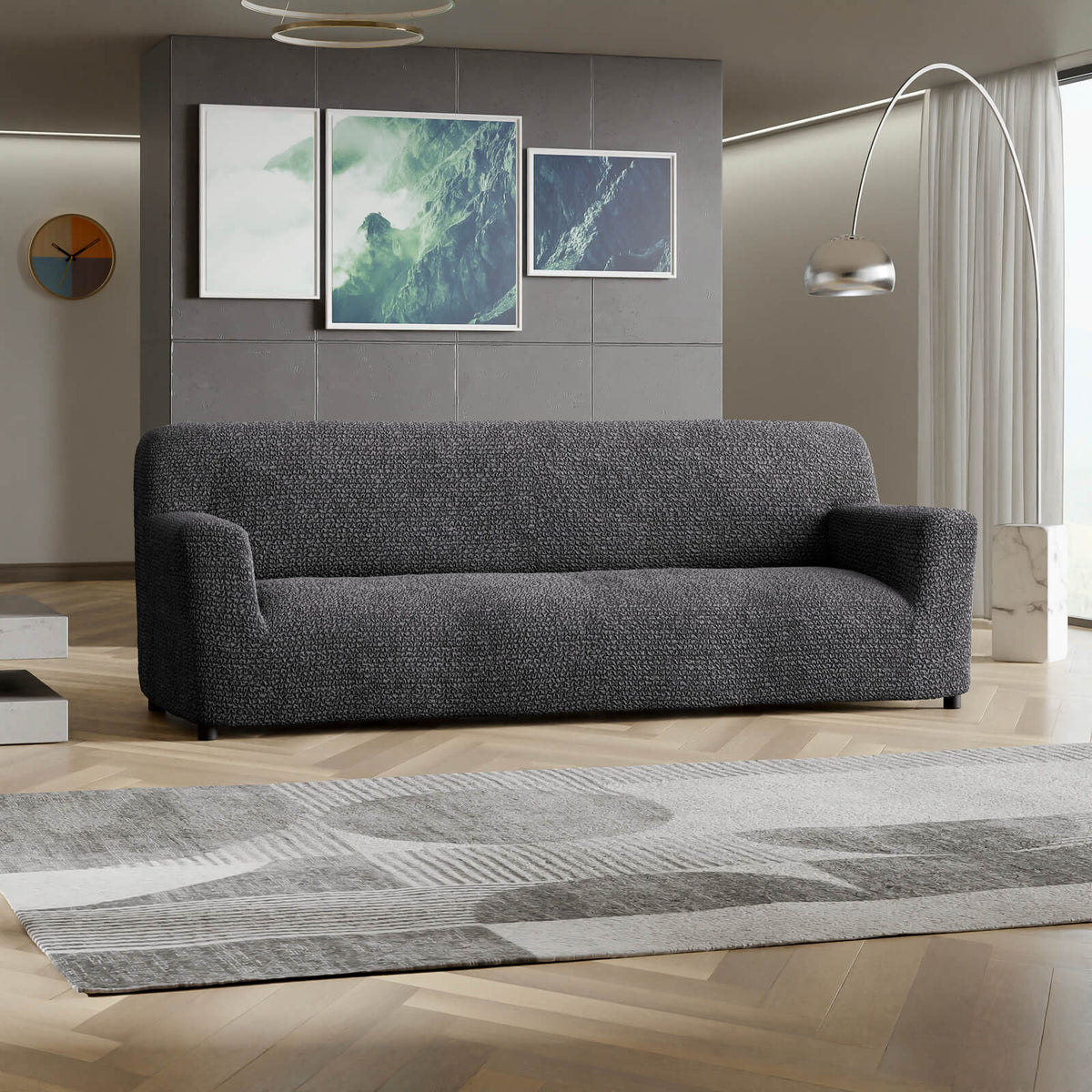 Microfibra - Funda Sofa 4 cuerpos Charcoal