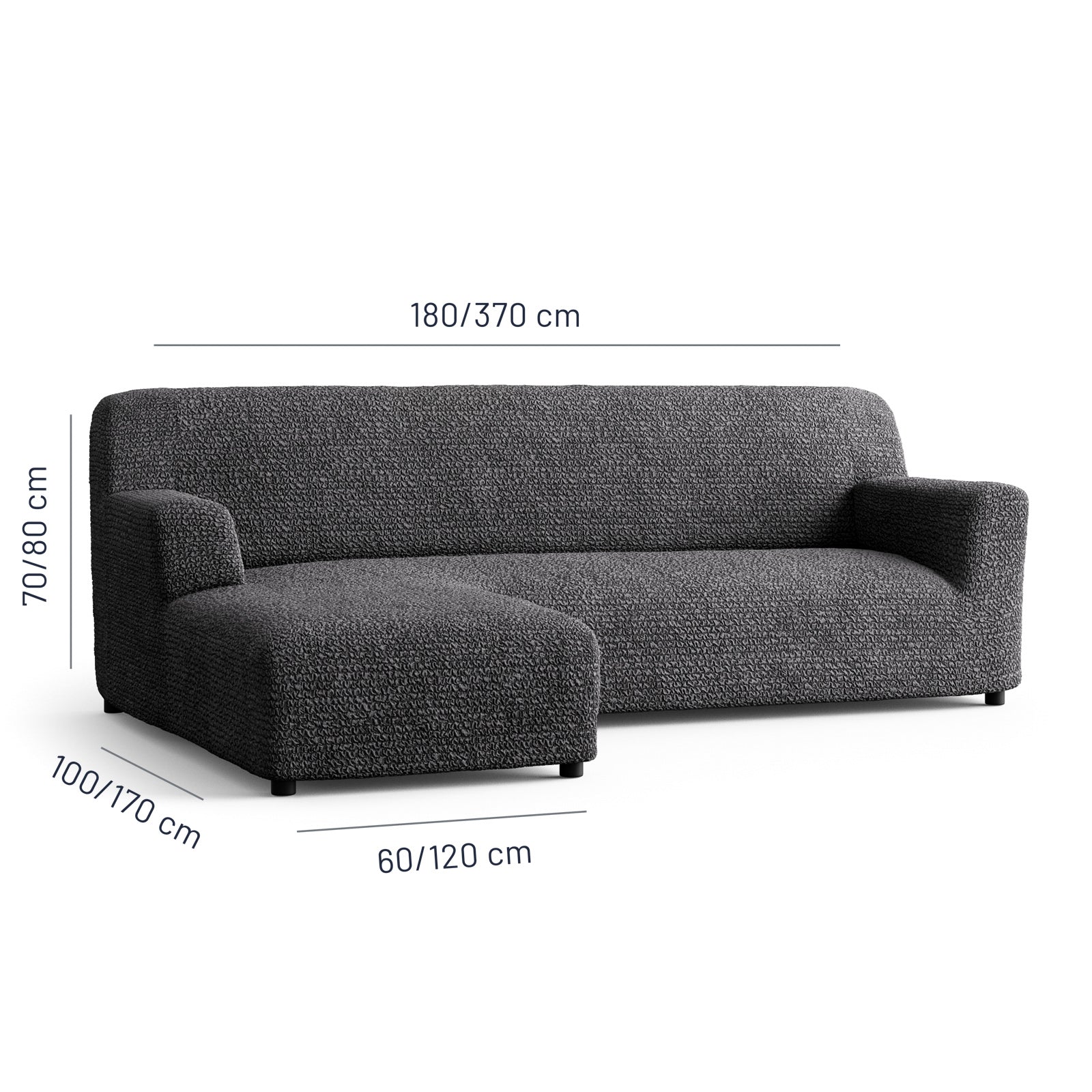 Microfibra - Funda Sofa L Izquierdo Charcoal