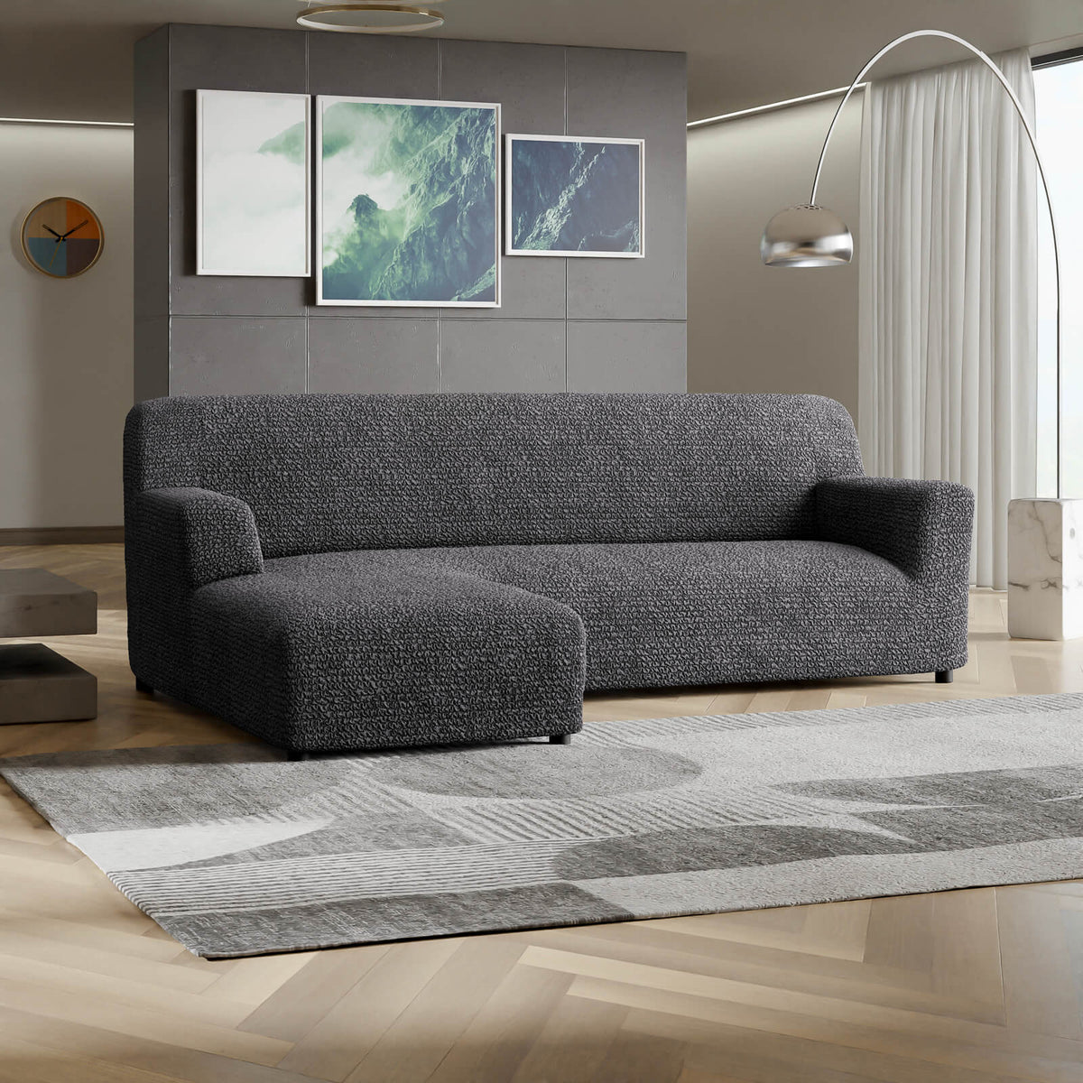 Microfibra - Funda Sofa L Izquierdo Charcoal