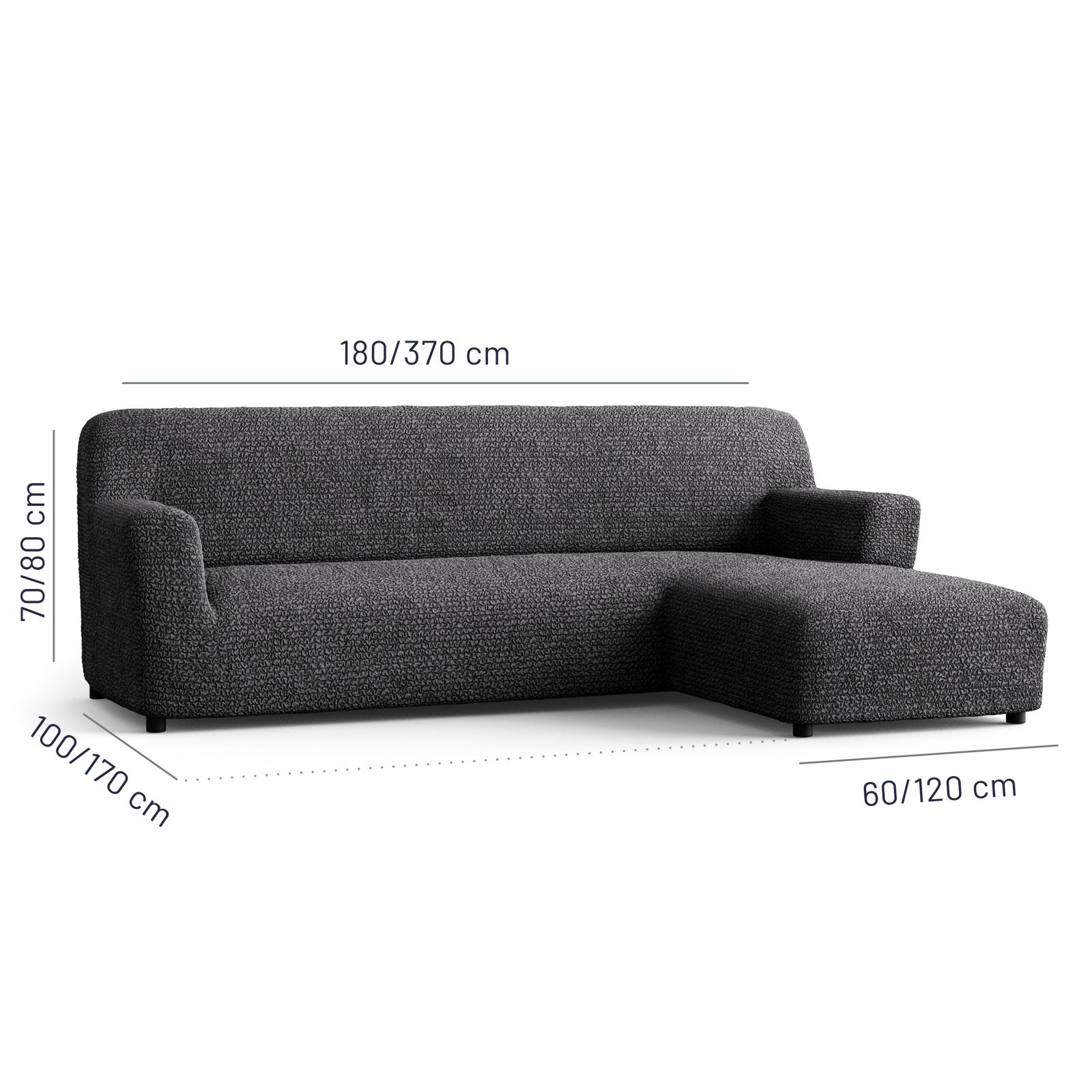 Microfibra - Funda Sofa L Derecho Charcoal