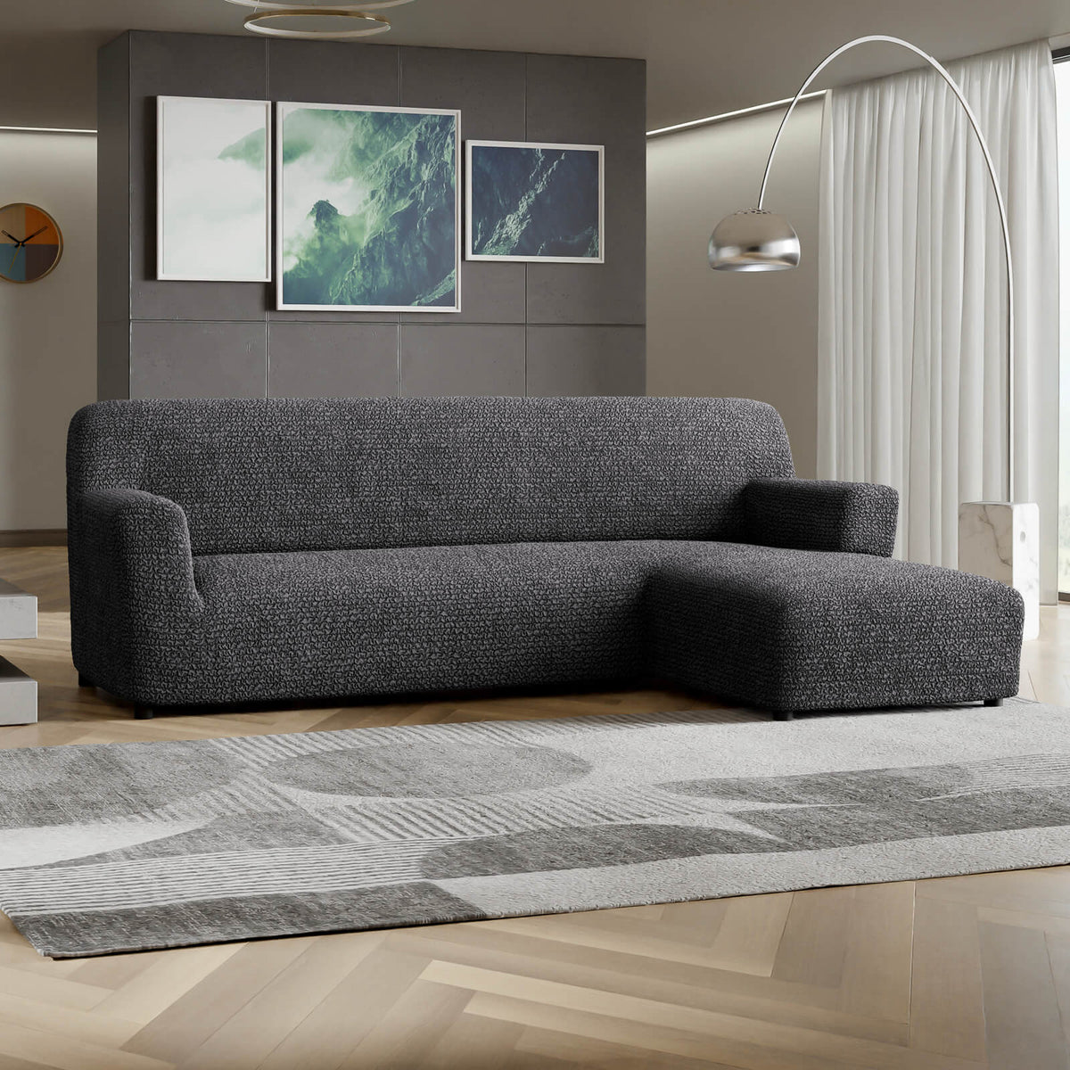 Microfibra - Funda Sofa L Derecho Charcoal
