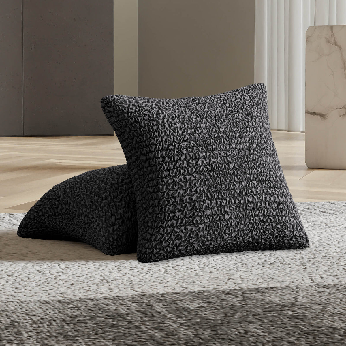 Microfibra - 2 Fundas Cojines Charcoal