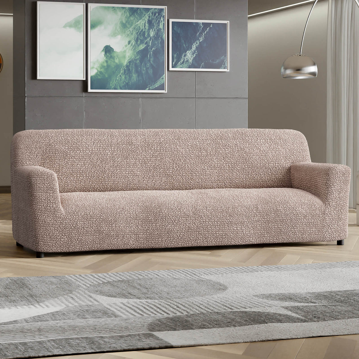 Microfibra - Funda Sofa 4 cuerpos Turtledove