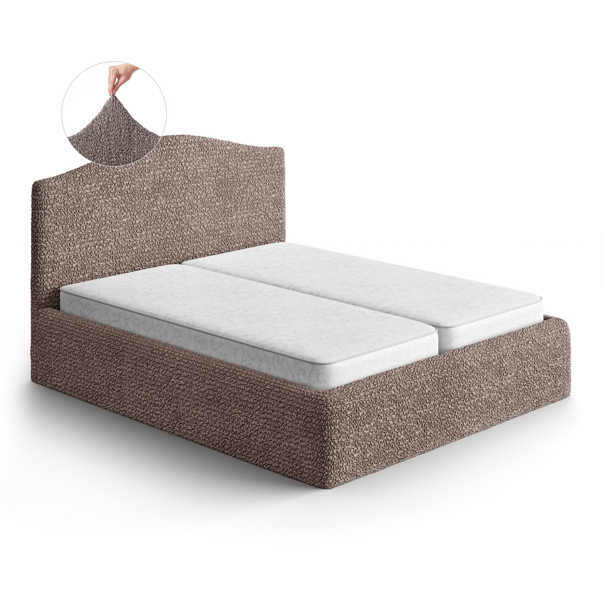 Microfibra - Funda Cama 2 Plazas Capuccino