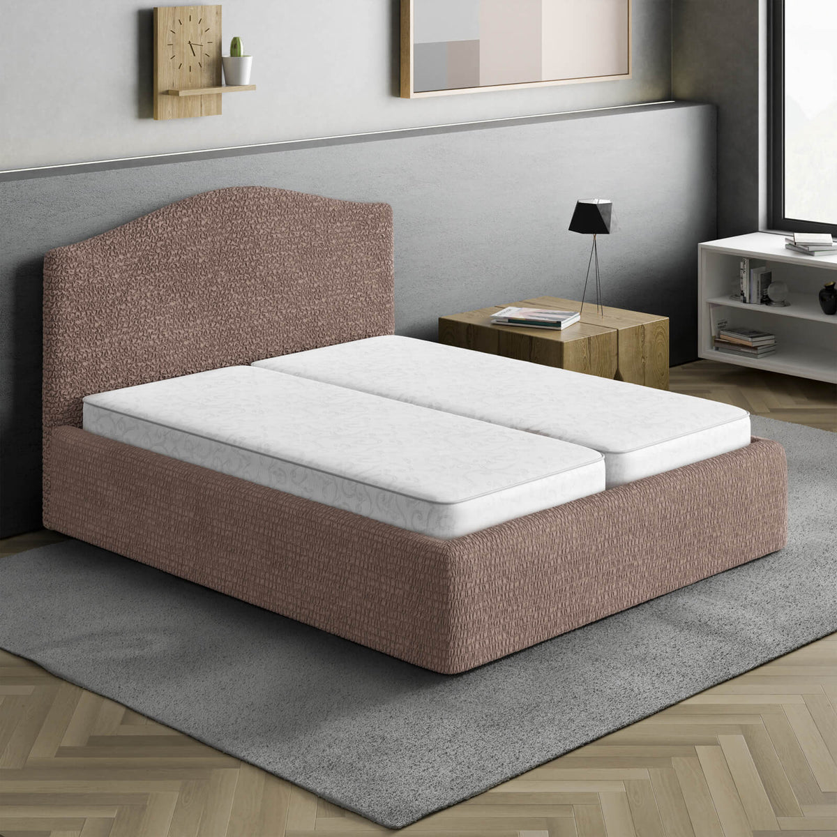Microfibra - Funda Cama 2 Plazas Capuccino