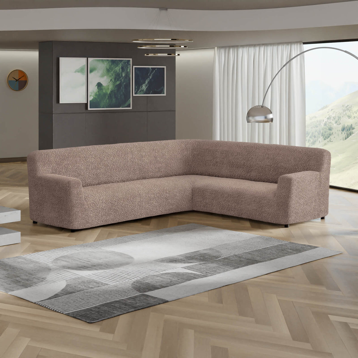Microfibra - Funda Sofa Esquinero Capuccino
