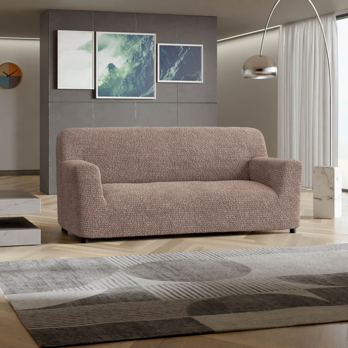 Microfibra - Funda Sofa 3 cuerpos Capuccino