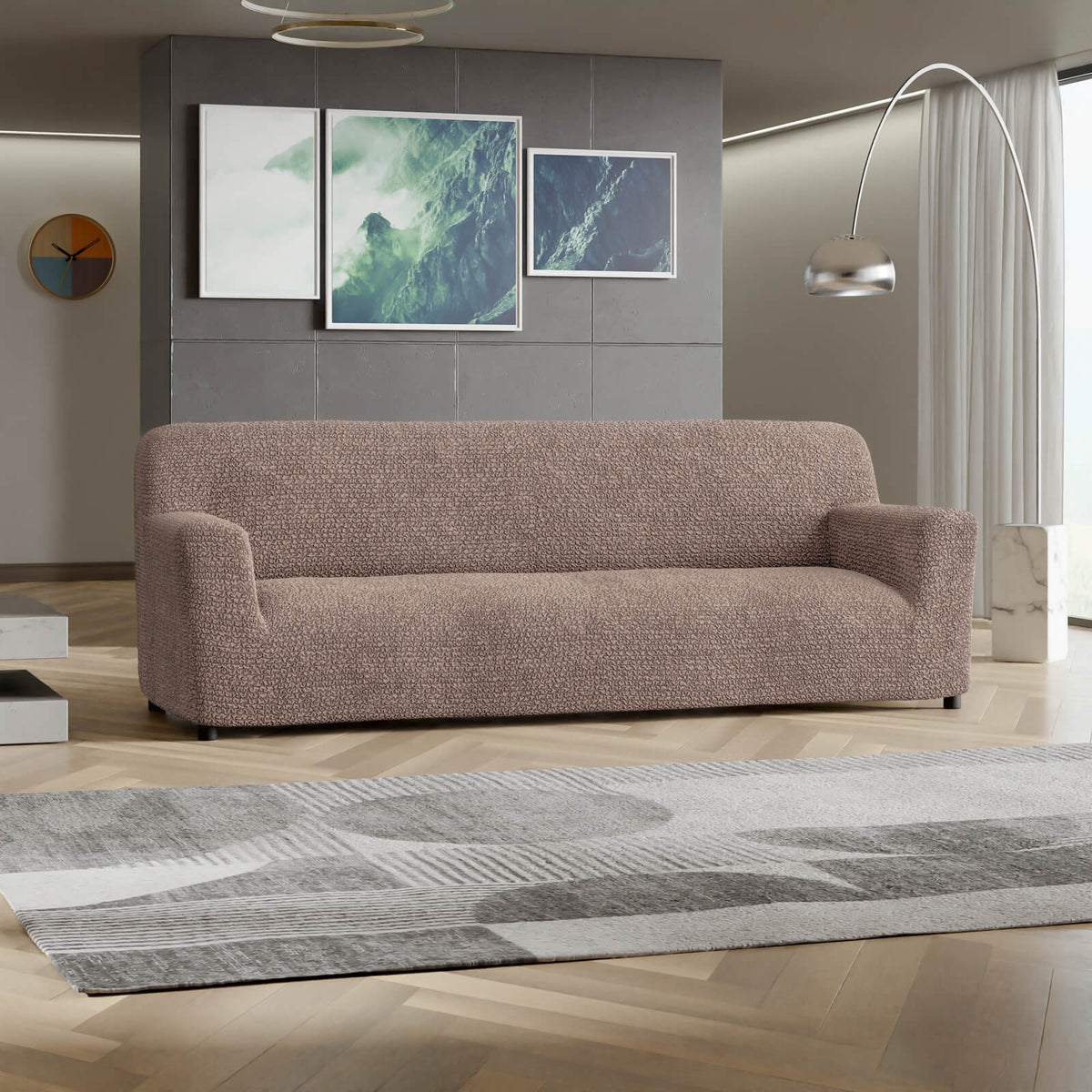 Microfibra - Funda Sofa 4 cuerpos Capuccino