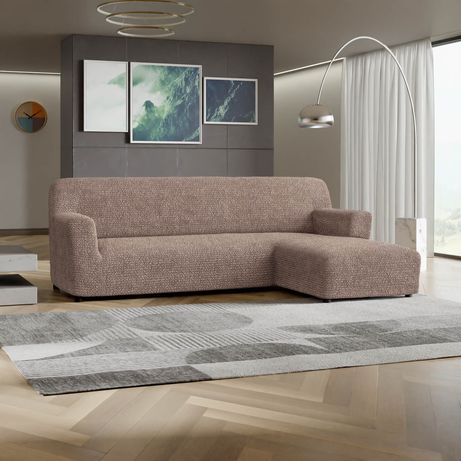 Microfibra - Funda Sofa L Derecho Capuccino