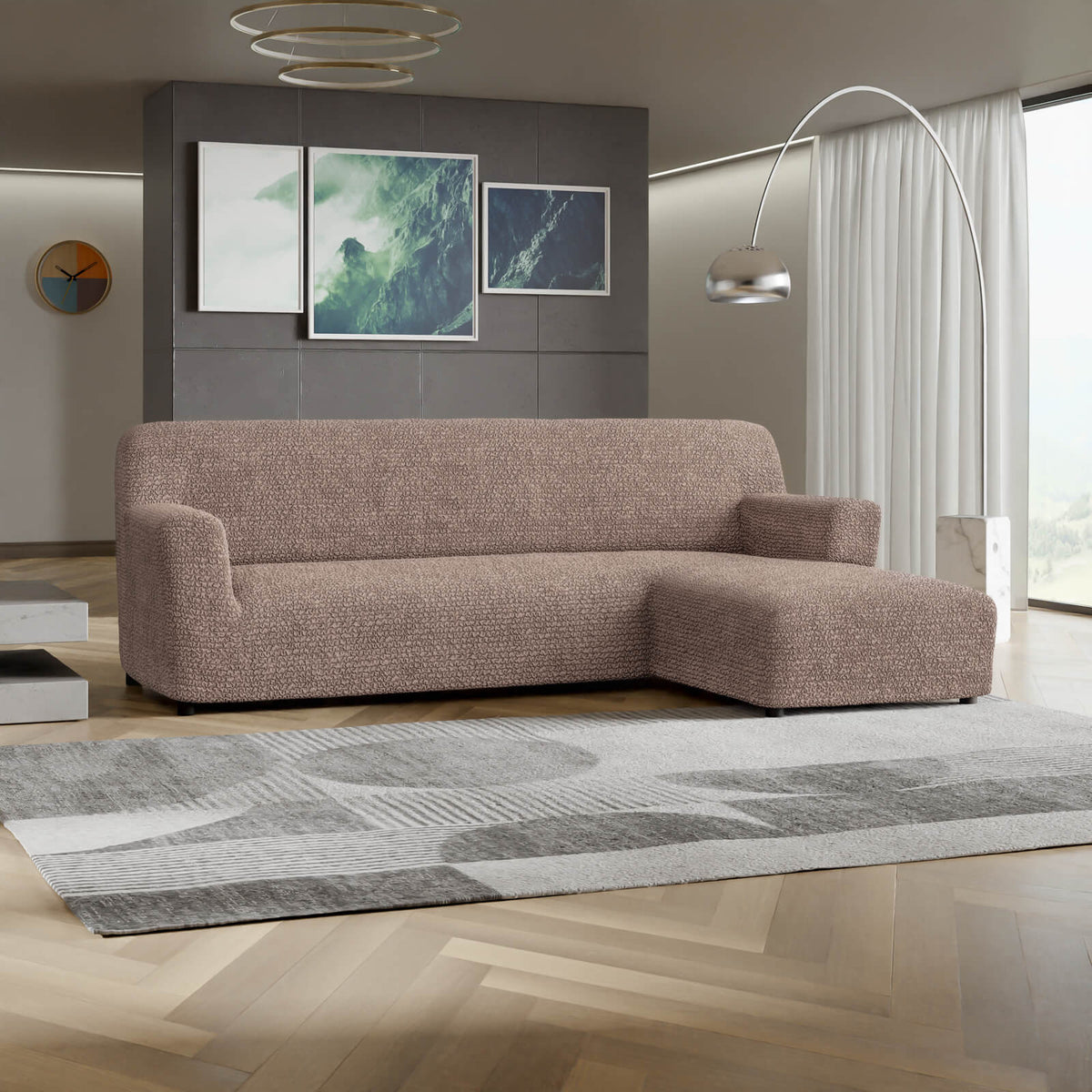 Microfibra - Funda Sofa L Derecho Capuccino