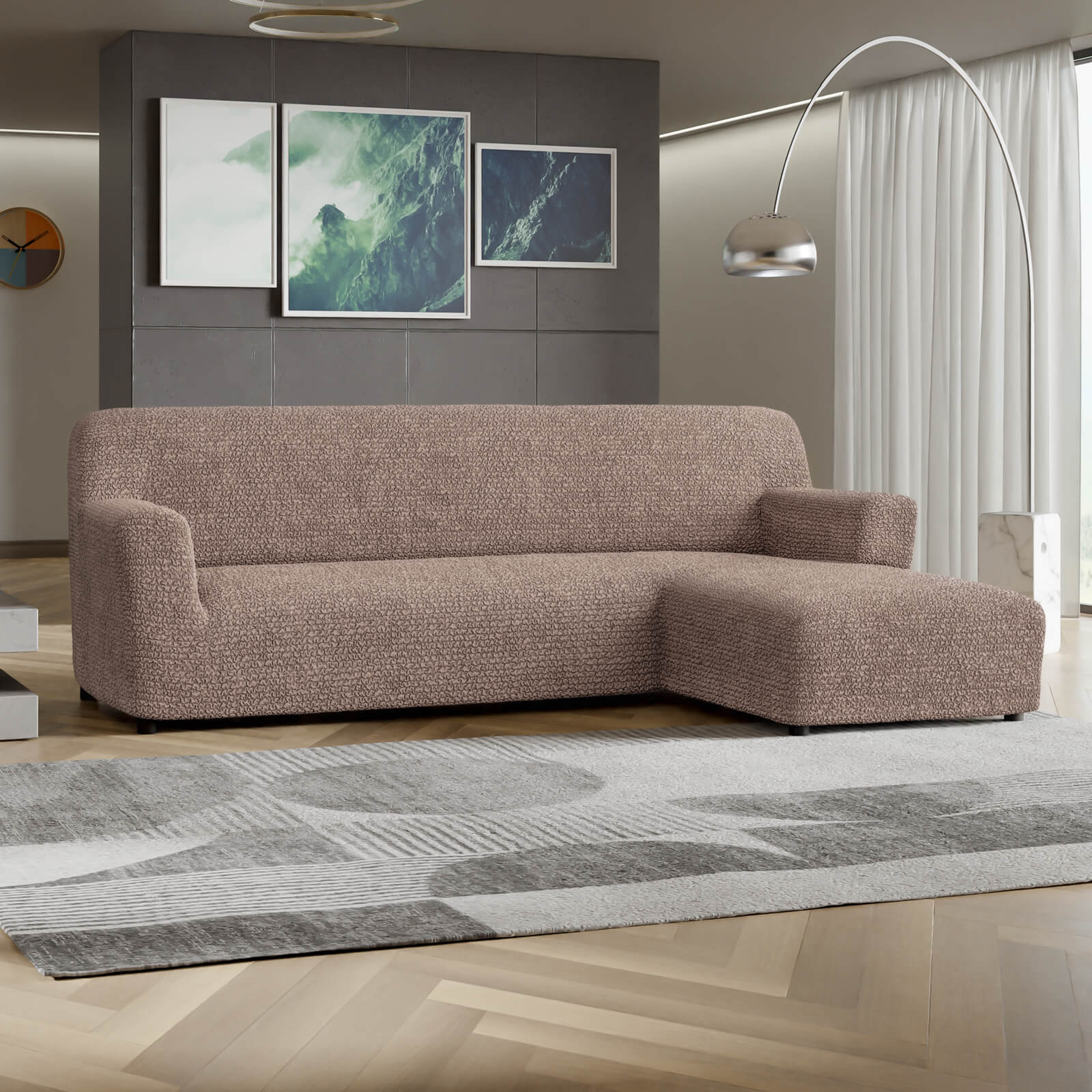 Microfibra - Funda Sofa L Derecho Capuccino