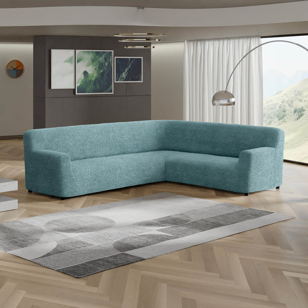 Microfibra - Funda Sofa Esquinero Green Emerald