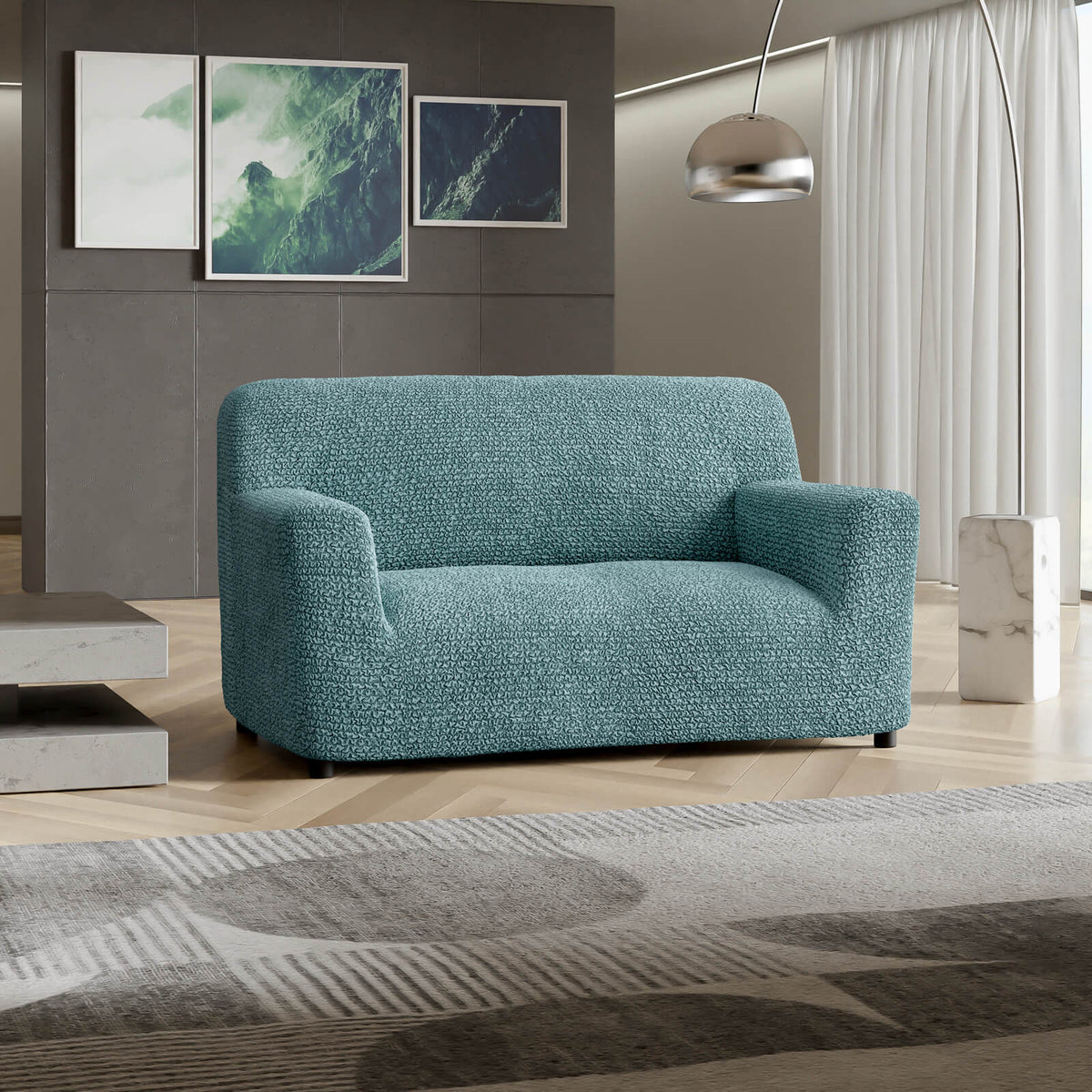 Microfibra - Funda Sofa 2 cuerpos Green Emerald
