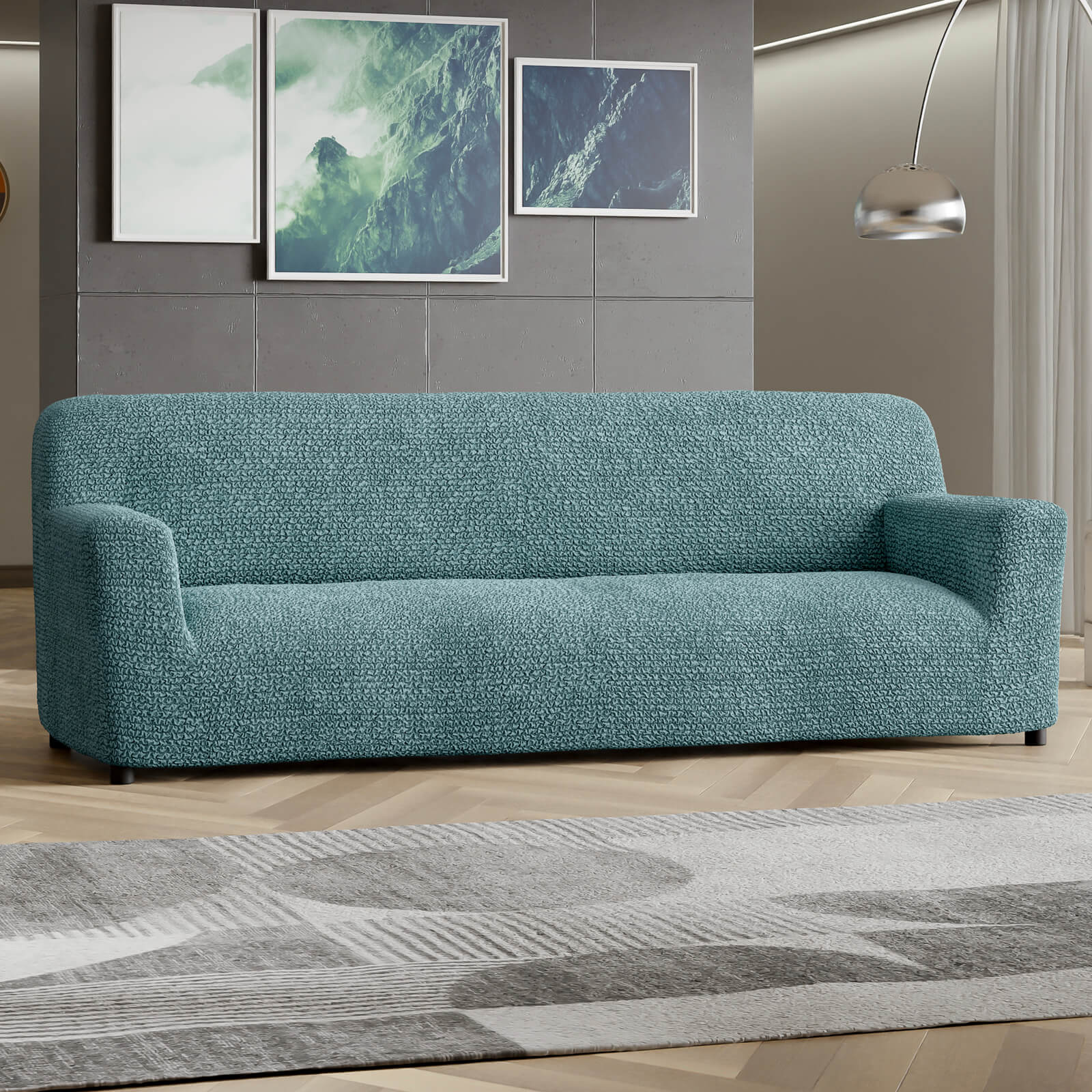 Microfibra - Funda Sofa 4 cuerpos Green Emerald