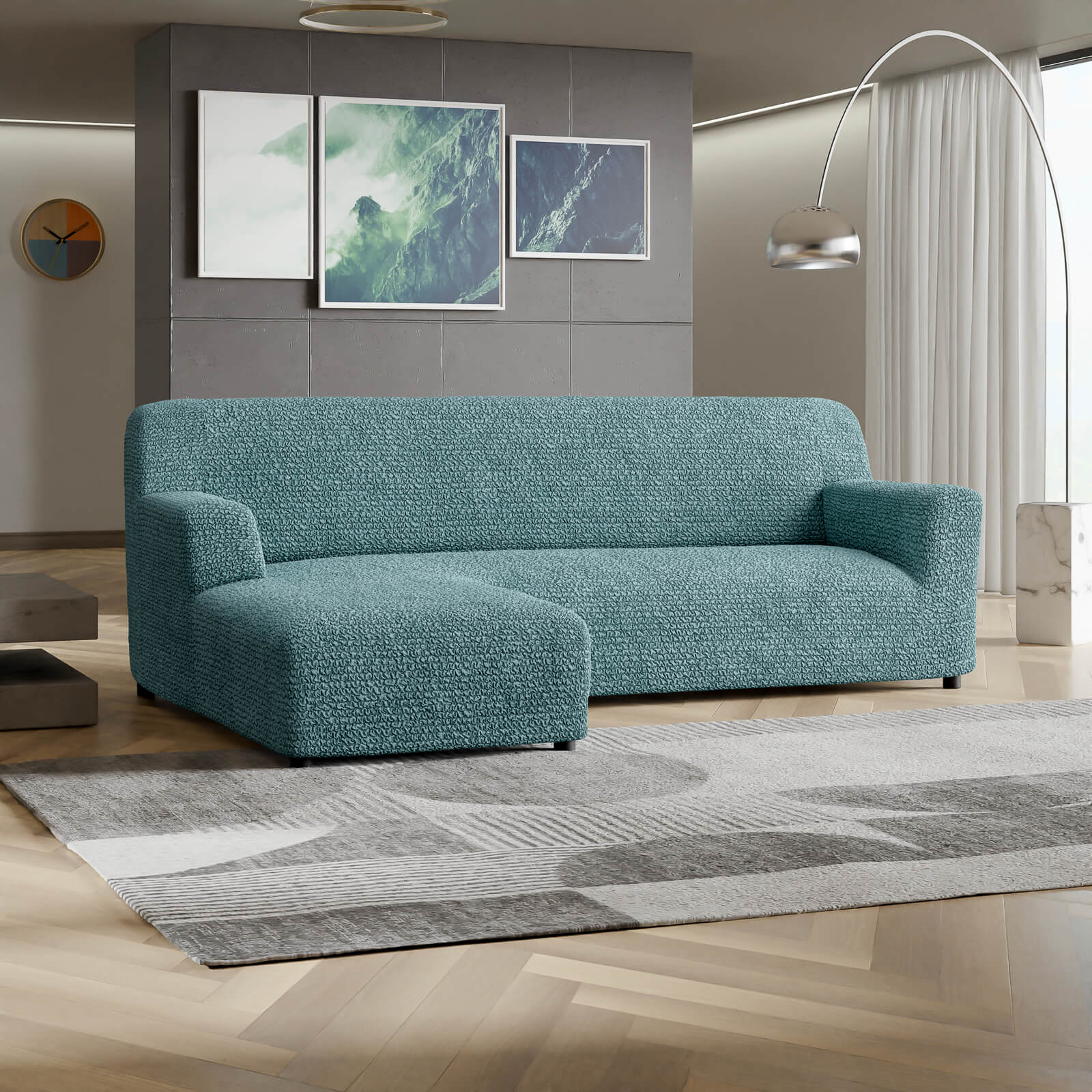 Microfibra - Funda Sofa L Izquierdo Green Emerald
