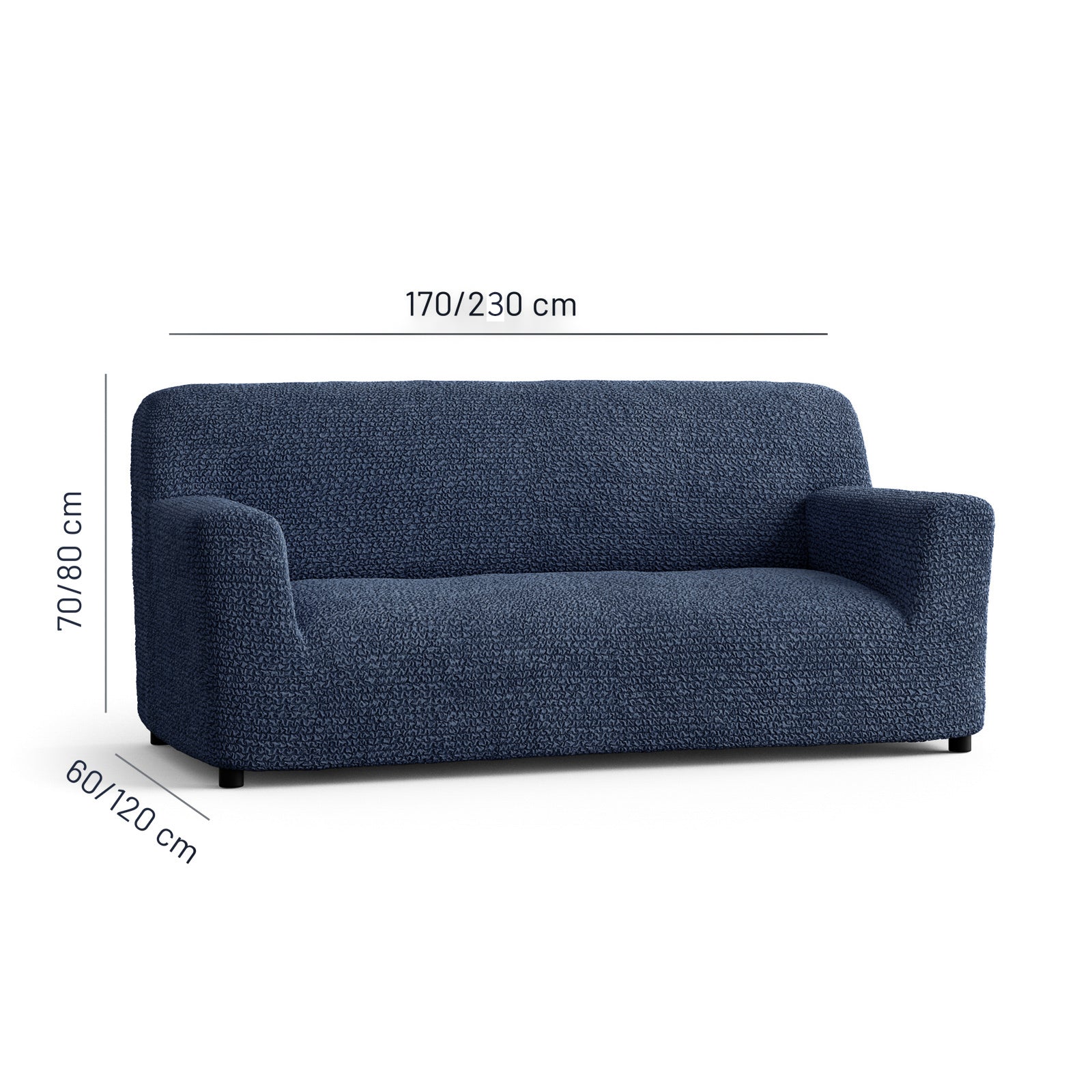 Microfibra - Funda Sofa 3 cuerpos Blue Navy