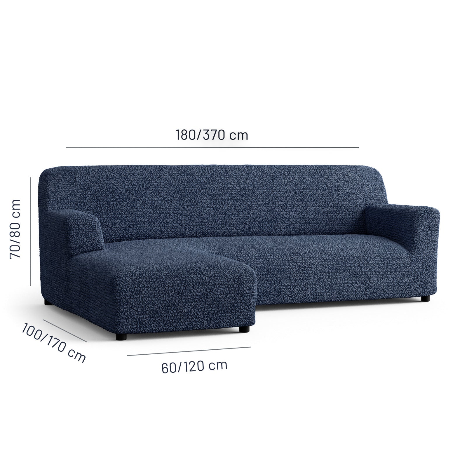 Microfibra - Funda Sofa L Izquierdo Blue Navy