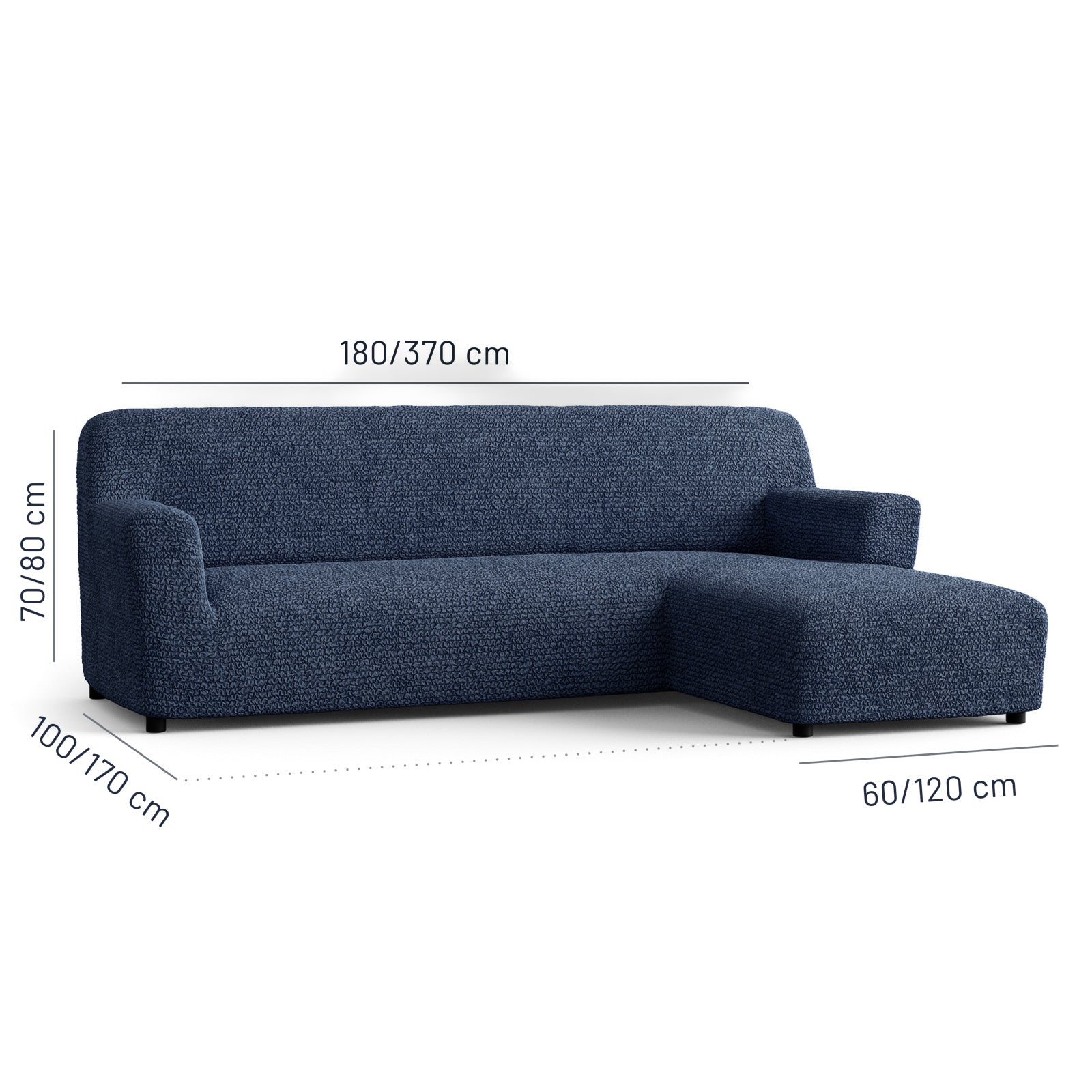 Microfibra - Funda Sofa L Derecho Blue Navy