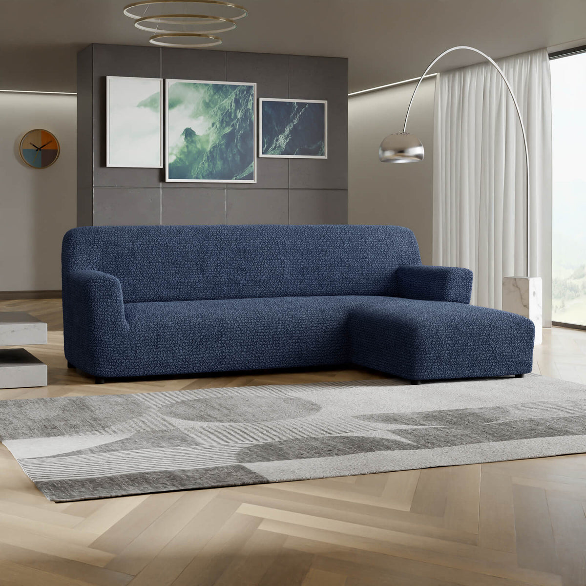 Microfibra - Funda Sofa L Derecho Blue Navy
