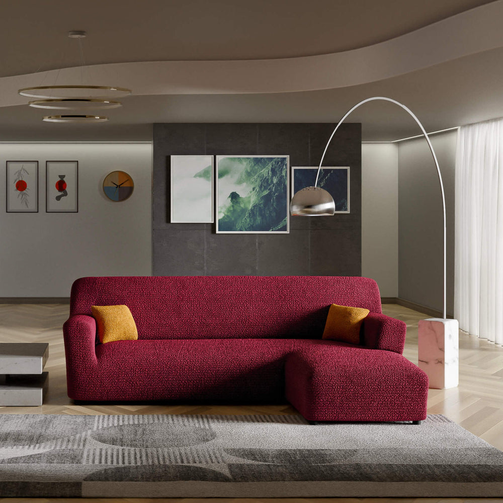 Microfibra - Funda Sofa L Derecho Bordeaux