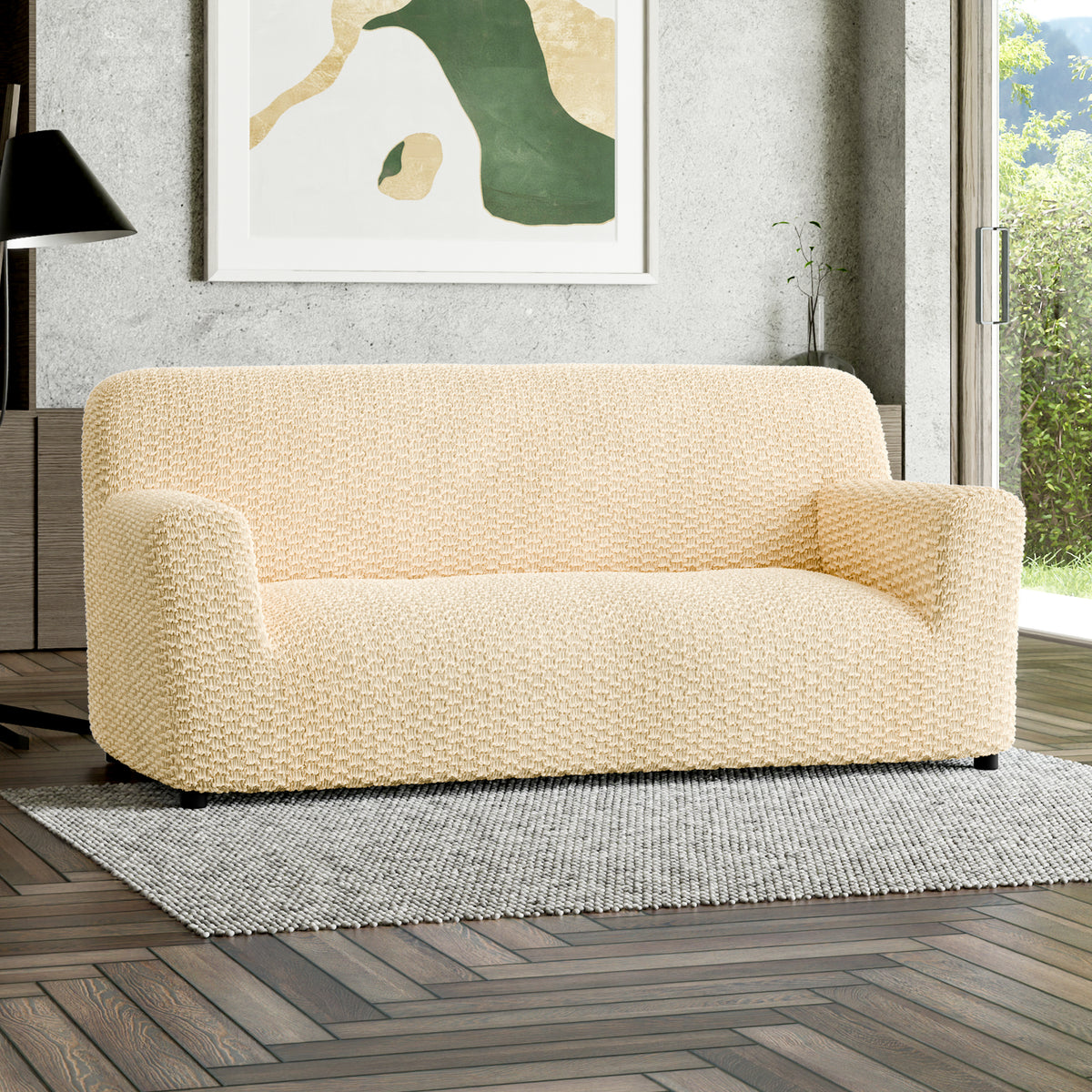 Mosaico - Funda Sofa 3 cuerpos Vanilla