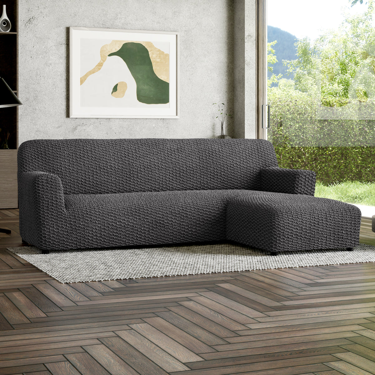 Mosaico - Funda Sofa L Derecho Charcoal