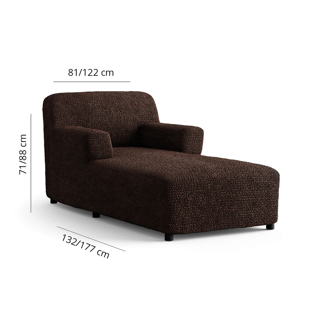 Microfibra - Funda Chaise Lounge Dark Chocolate