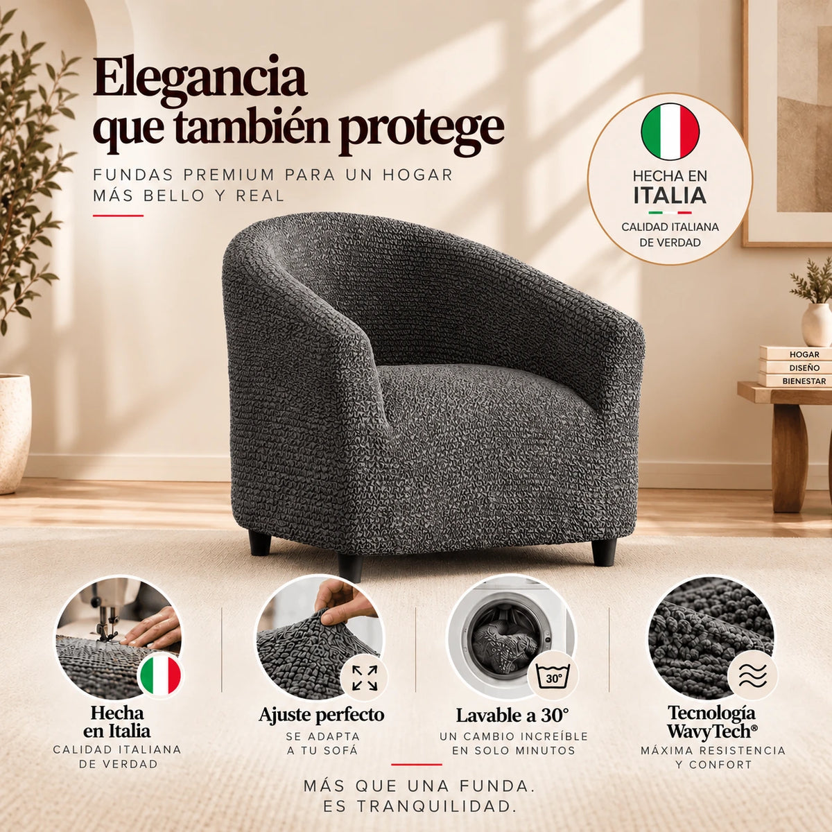 Microfibra - Funda Poltrona Capuccino