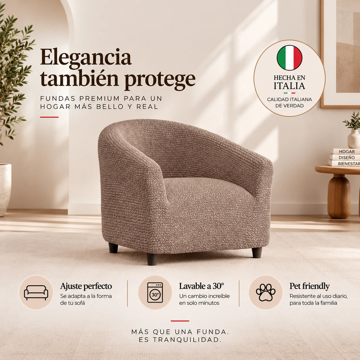 Microfibra - Funda Poltrona Capuccino