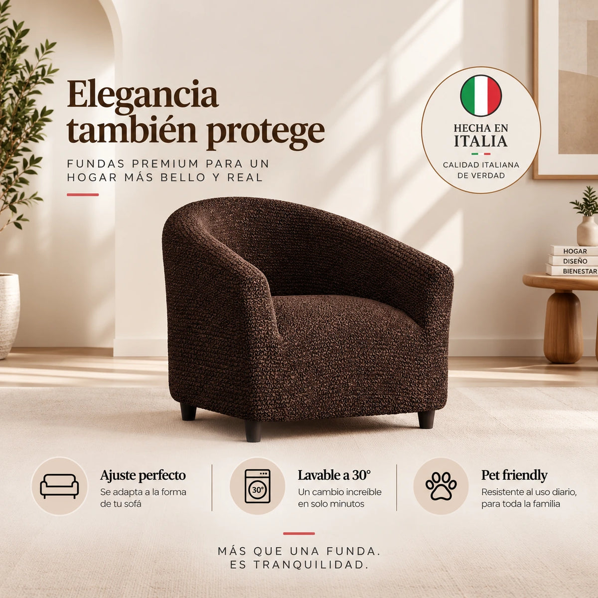 Microfibra - Funda Poltrona Dark Chocolate