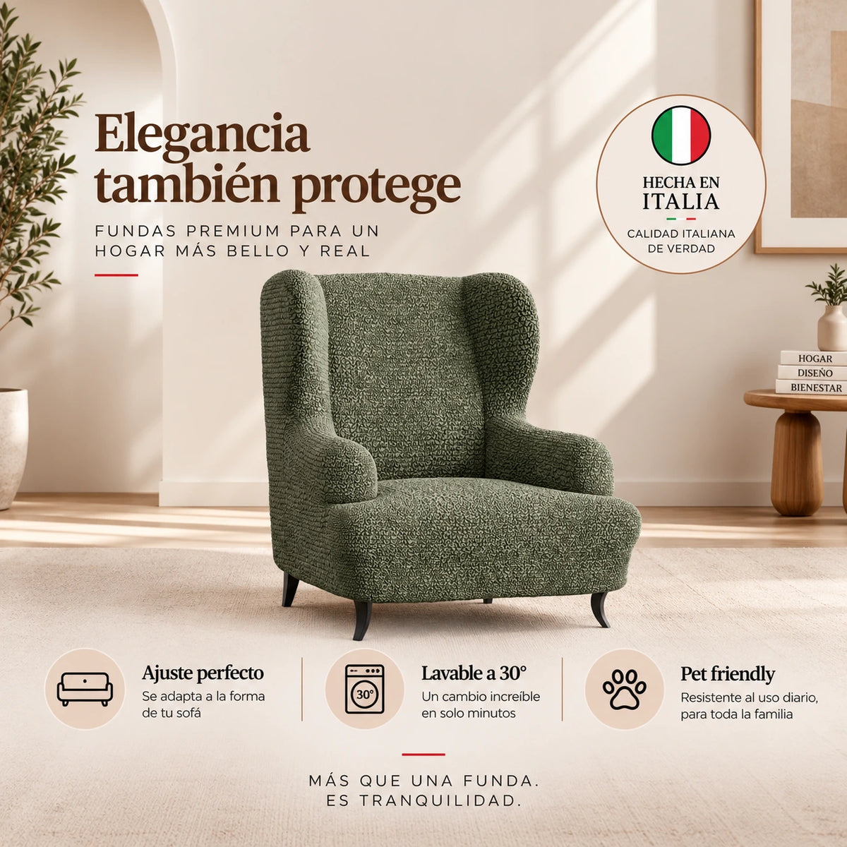 Microfibra - Funda Sitial Green Sage