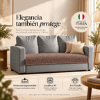 Microfibra - Protector Impermeable para Sofa 3 cuerpos Café Rosado
