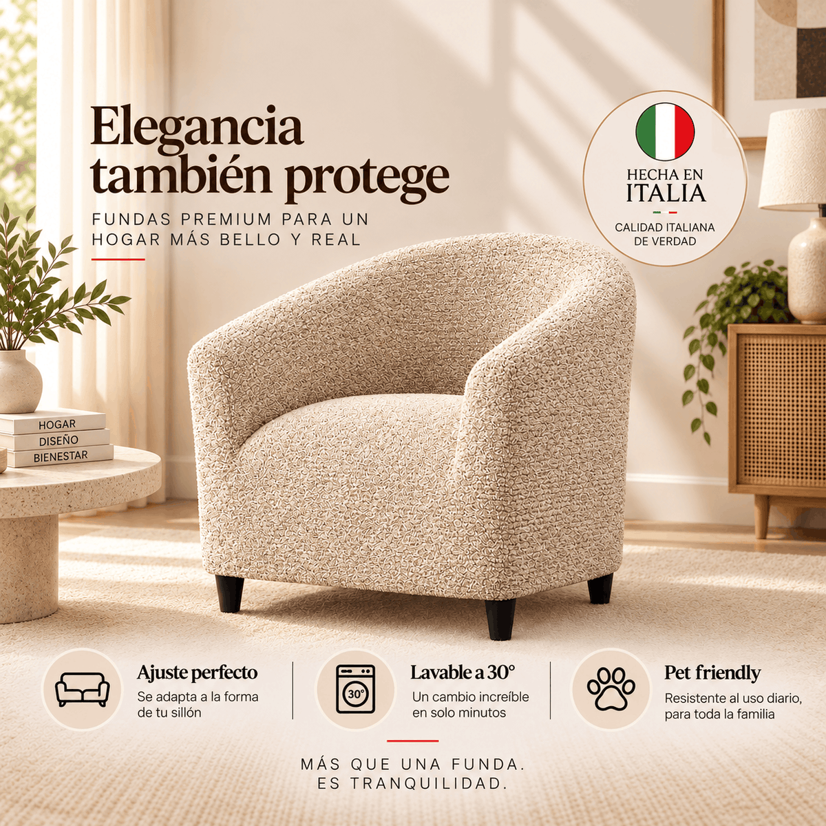 Printed Microfibra - Funda Poltrona Sand