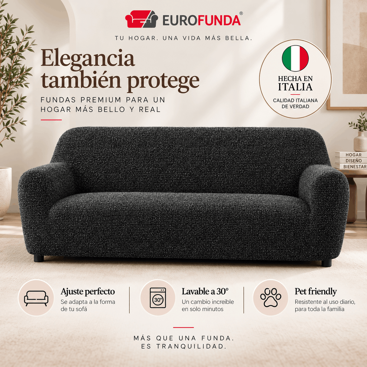 Funda Sofa 3 cuerpos Anthracite