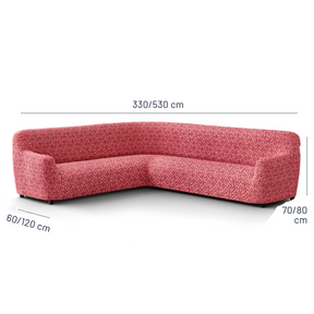 Printed Microfibra - Funda Sofa Esquinero Berry