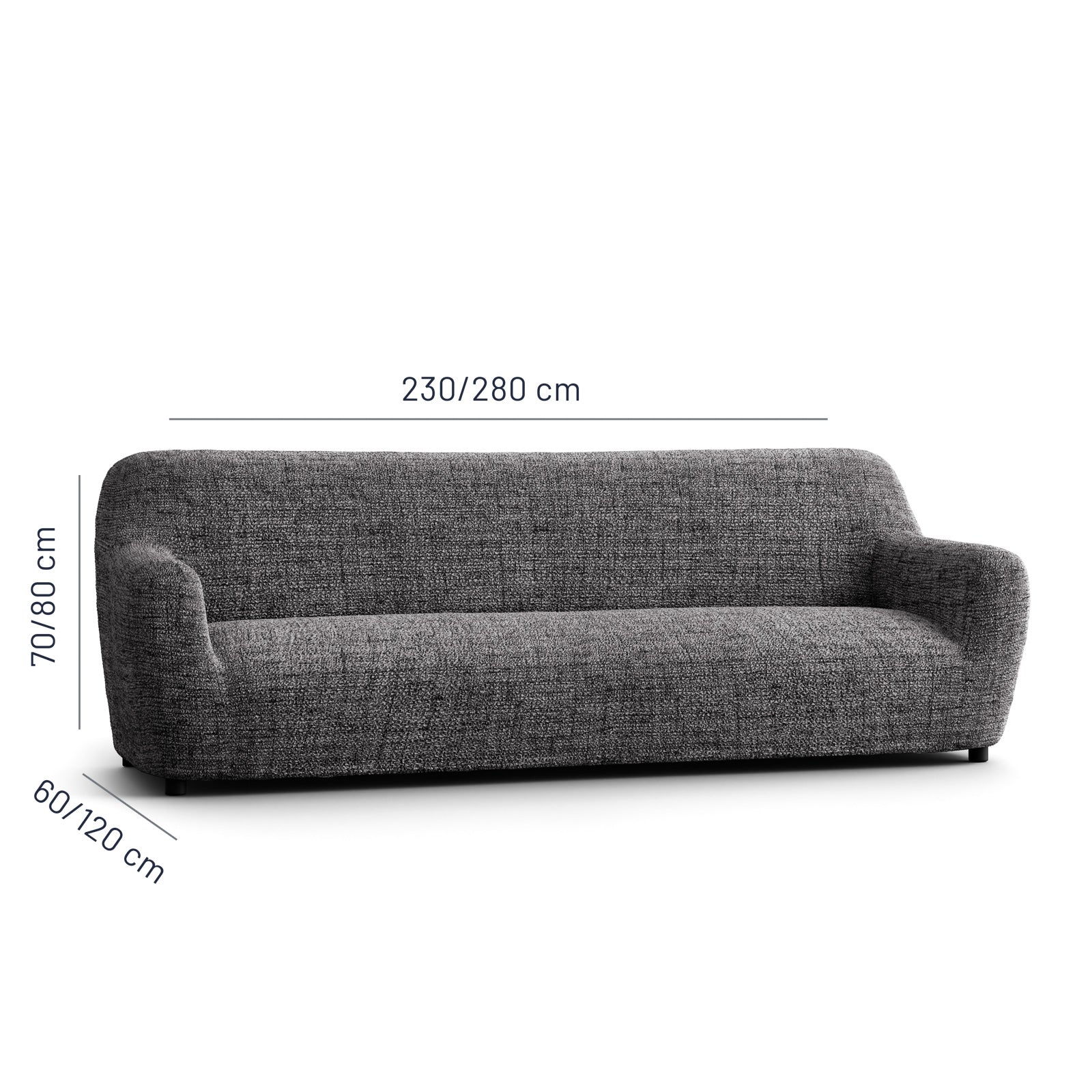 Printed Microfibra - Funda Sofa 4 cuerpos Black Pepper