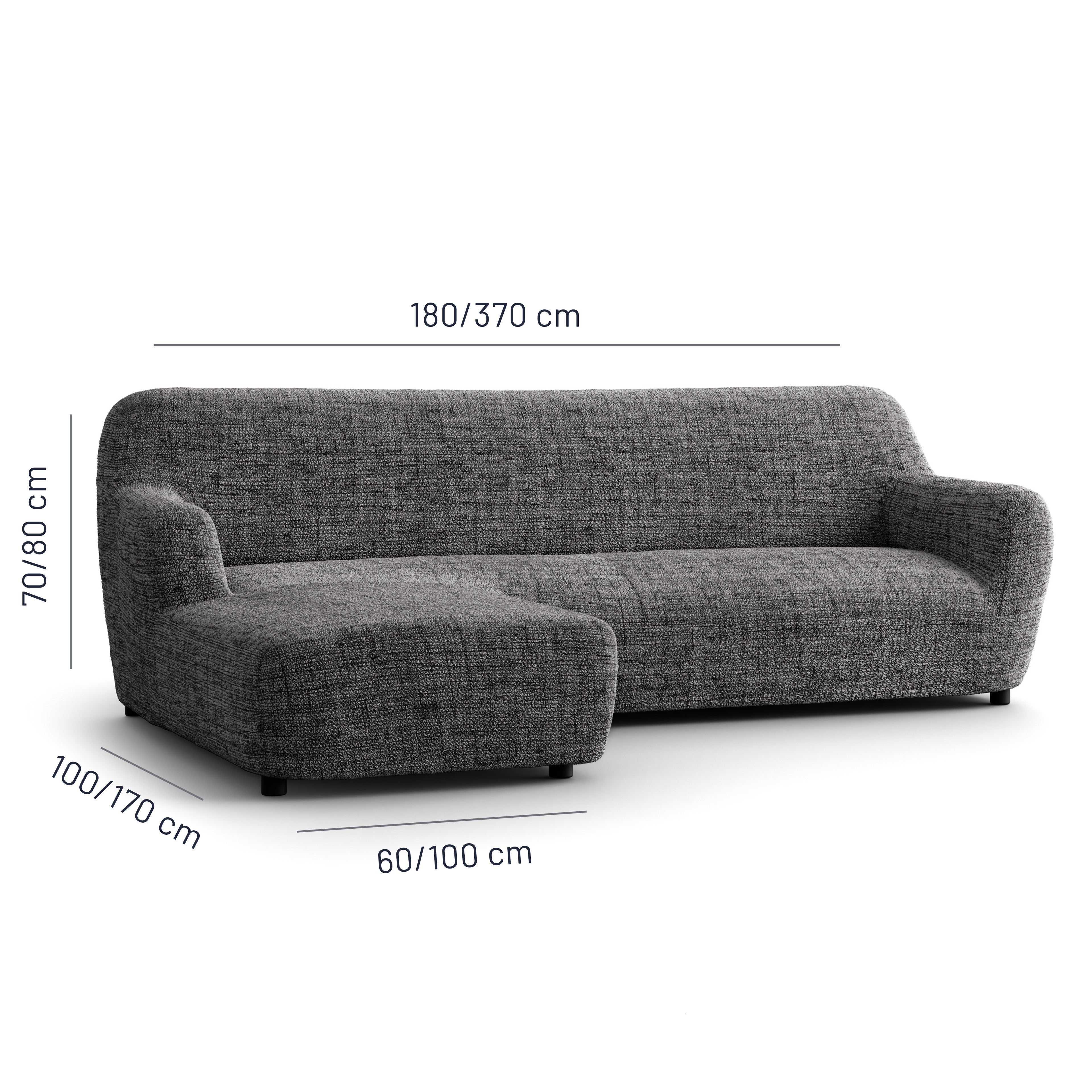 Printed Microfibra - Funda Sofa L Izquierdo Black Pepper