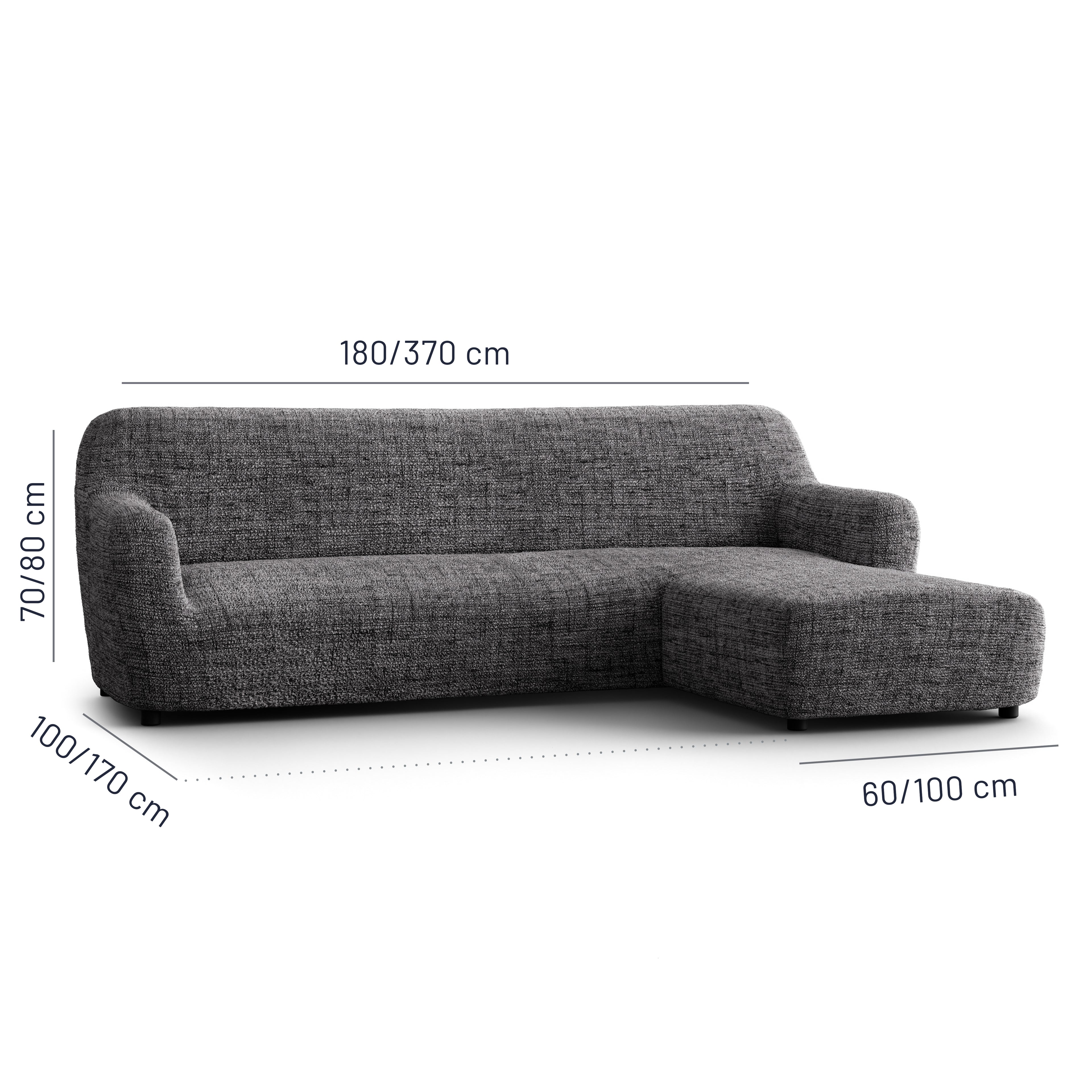 Printed Microfibra - Funda Sofa L Derecho Black Pepper